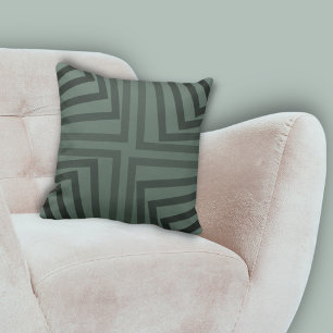 Elegant Nested Angular Corner Pattern Throw Pillow
