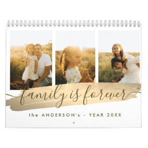 Elegant Neutral Aesthetic Family Photo Calendar