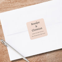 Elegant Neutral Beige Wedding Return Address