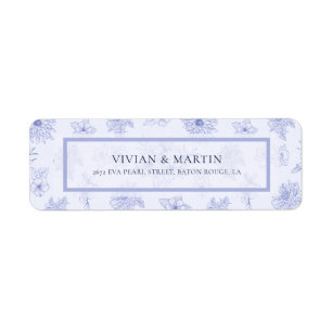 Elegant Neutral Blue Shadow floral Return Address