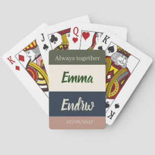 Elegant Neutral Colour Wedding /Personalized Coupl Playing Cards