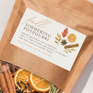 Elegant Neutral Fall Simmering Potpourri Gift Sticker