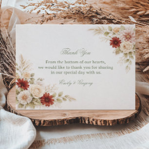 Elegant Neutral Floral Appreciation Thank You Card