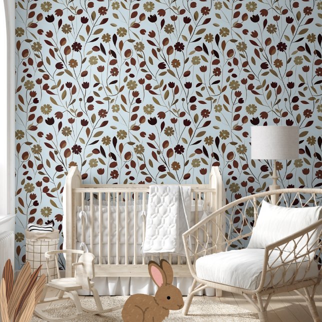 Elegant Neutral Floral Pattern in Brown Tones Wallpaper (Creator Uploaded)
