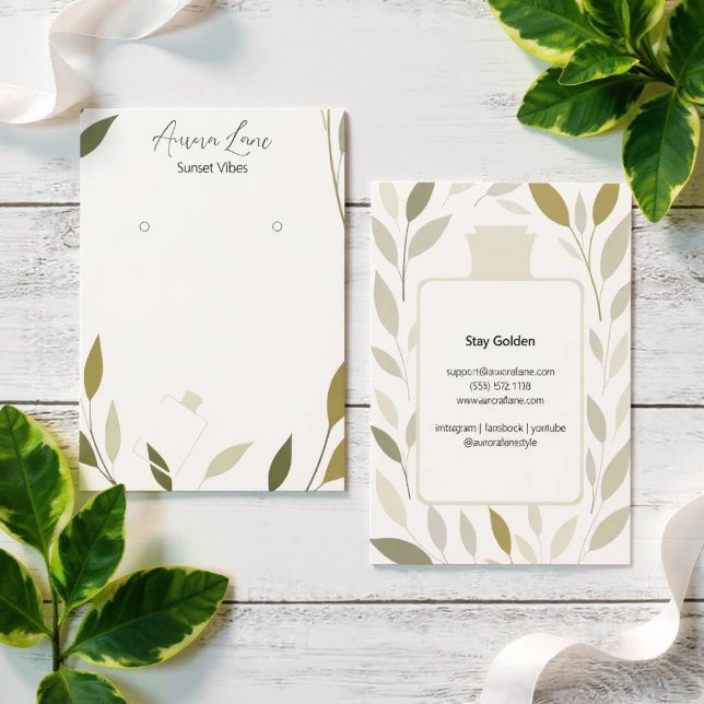 Elegant Neutral Foliage Perfume Print Card (Perfume Foliage Print)