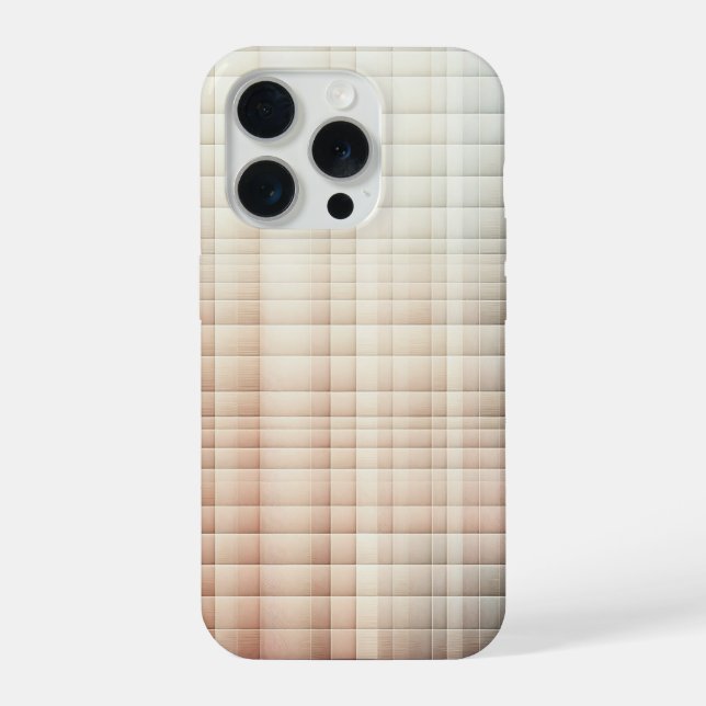 Elegant Neutral Gradient Micro-Grid Phone Case  (Back)