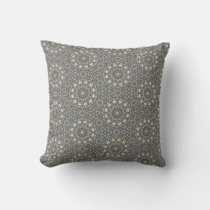 Elegant Neutral Mandala Dot Pattern Throw Pillow