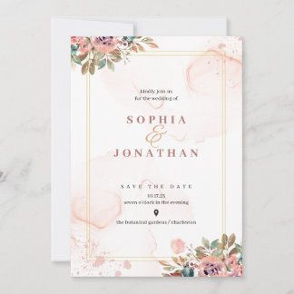 Elégant Neutral mariage de carte d'invitation idée