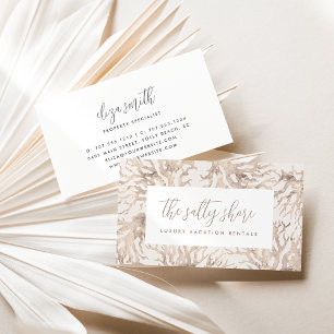 Elegant Neutral Ocean Coral Business Card