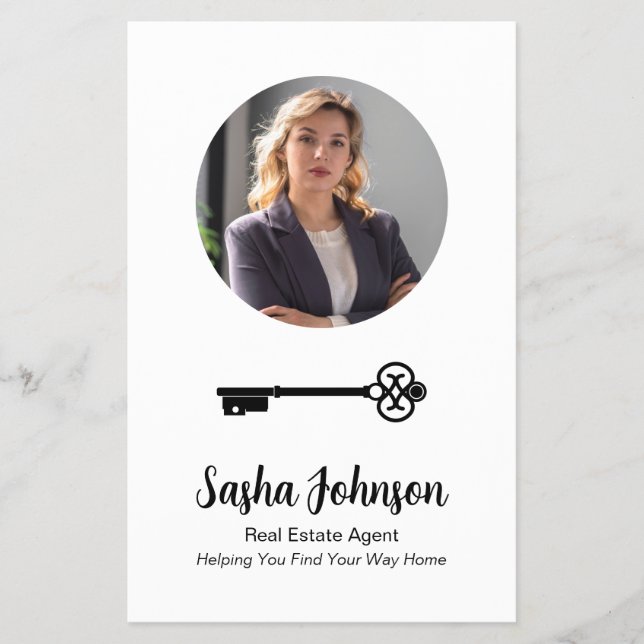 Elegant Neutral Photo QR Code Real Estate Flyer (Front)