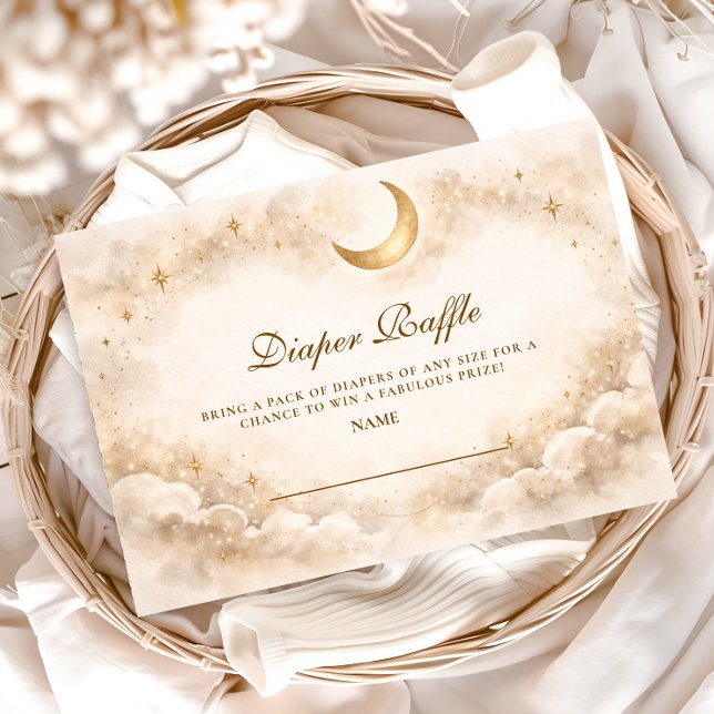 Elegant Neutral Starry Diapper Raffle Enclosure Card (Creator Uploaded)