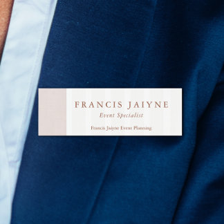 Elegant Neutral Tones Professional Event Planning Name Tag