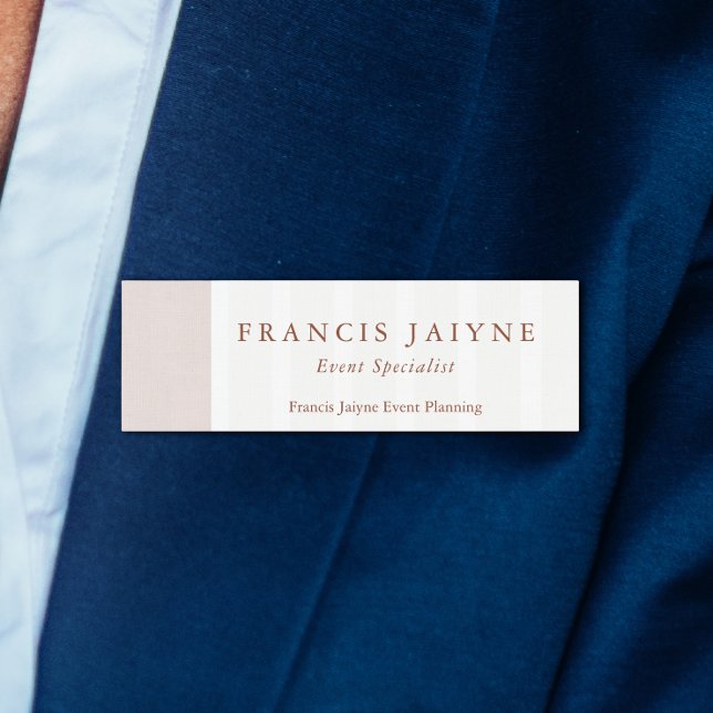 Elegant Neutral Tones Professional Event Planning Name Tag (Elegant Neutral Tones Professional Event Planning Name Tag)