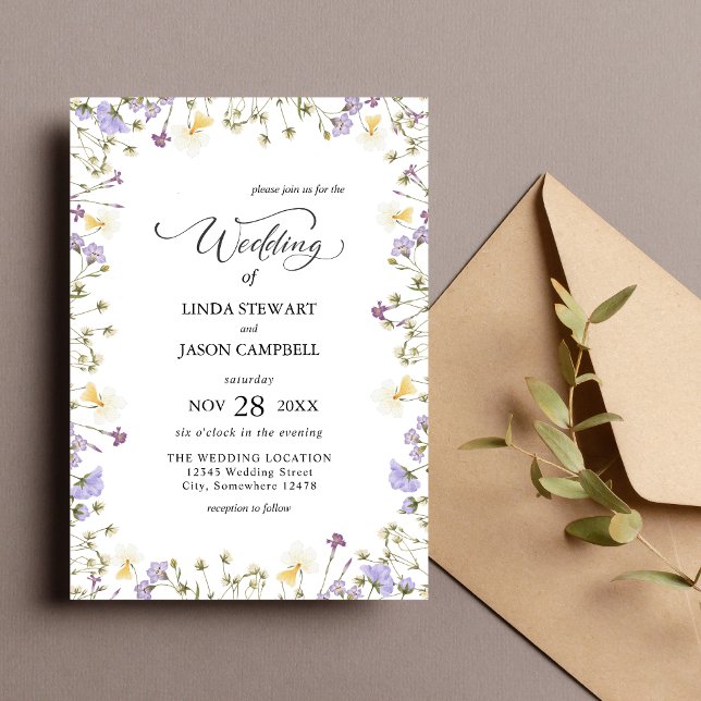 Elegant Neutral Watercolor Floral Wedding Invitation (Creator Uploaded)