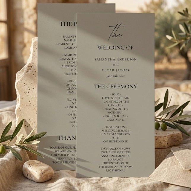 Elegant Neutral Wedding Program (Creator Uploaded)