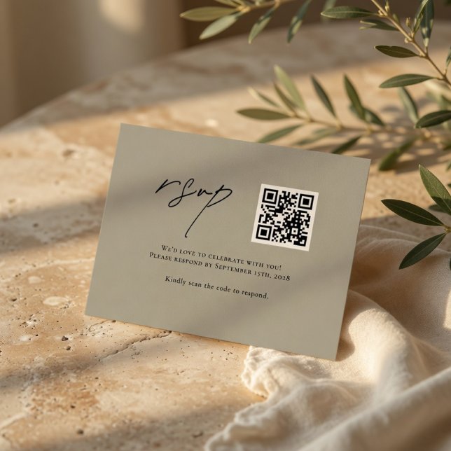 Elegant Neutral Wedding RSVP Card (Creator Uploaded)