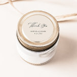 Elegant Neutral Wedding | Thank You Classic Round Sticker<br><div class="desc">This simple and elegant wedding favour sticker says "thank you" in modern,  swirly calligraphy on a trendy neutral beige background. It coordinates perfectly with our "Golden Abstract" wedding collection.</div>