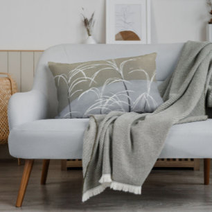 Elegant Neutrals Modern Minimalist Japanese Art Accent Pillow