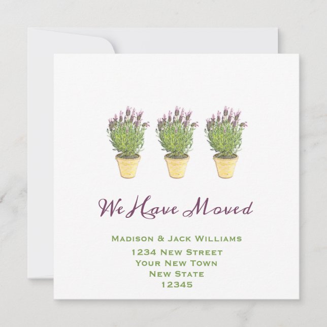 Elegant New address  | Moving Announcement (Front)