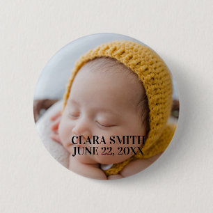 Elegant new baby announcement 2 inch round button