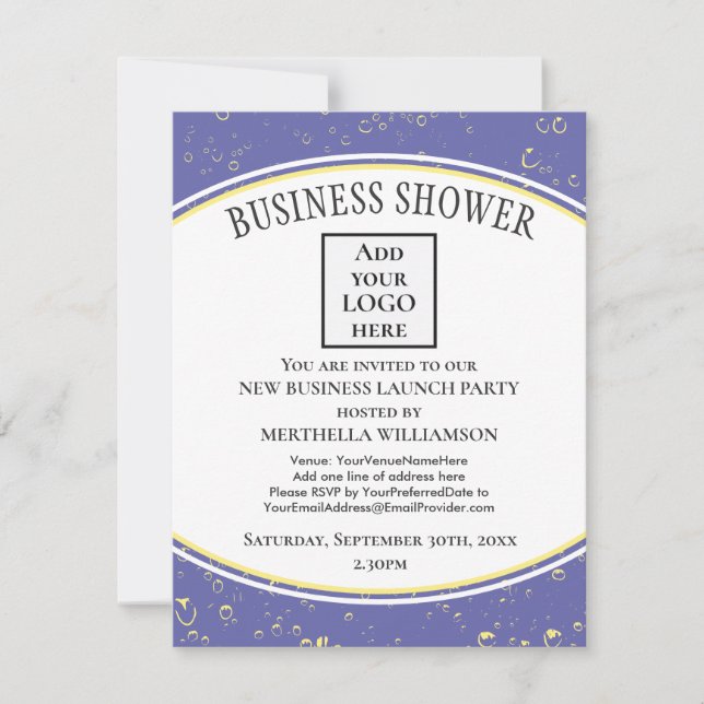 Elegant New Business LOGO  Invitation (Front)