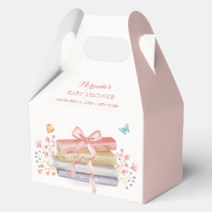 Elegant New Chapter Floral Bow Book Baby Shower Favor Box