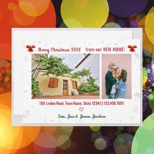 Elegant New Home for Christmas Holly Photos  Announcement