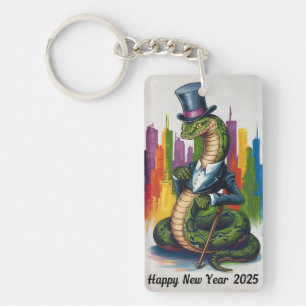Elegant New Year 2025 Card for Business Profession Keychain
