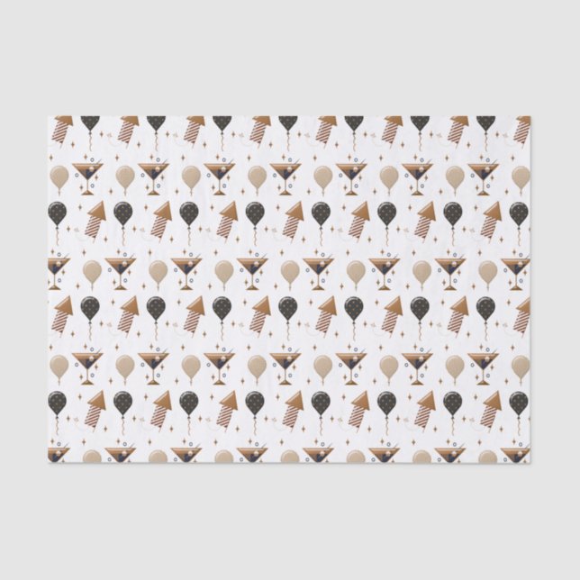 Elegant New Year Celebration Party Pattern Tissue Paper (Front)