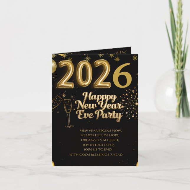 Elegant New Year Eve Party Invitation Card (Devant)