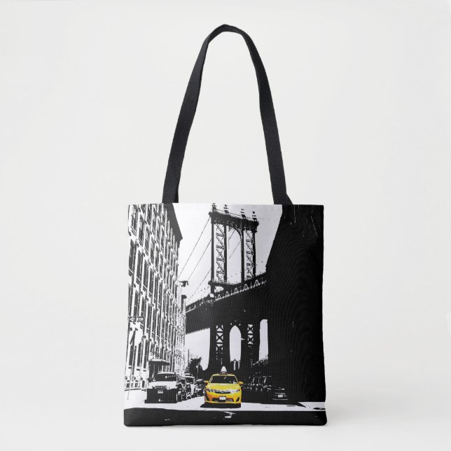 Elegant New York City Brooklyn Yellow Taxi Nyc Tote Bag (Front)