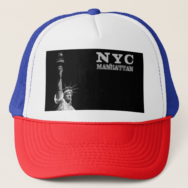 Elegant New York City Manhattan Liberty Statue Nyc Trucker Hat (Front)
