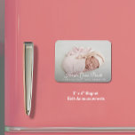 Elegant Newborn Photo Birth Announcement Magnet<br><div class="desc">Elegantly sweet magnet birth announcements feature your favorite newborn photo,  baby's name and birth stats in white chic lettering. MATCHING items in our collection.</div>