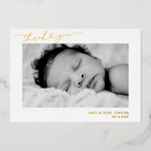 Elegant Newborn Photo Thank You Birth Announcement