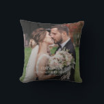 Elegant Newlywed Couple Wedding Photo Monogram Throw Pillow<br><div class="desc">Immerse yourself in the beauty of your favourite moments as they come to life on a throw pillow. Whether it's a heartfelt family portrait, a breathtaking landscape, or a snapshot of a special occasion, our custom prints capture the essence of your memories</div>