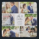 Elegant Newlywed Married Couple Photo Collage Trivet<br><div class="desc">This beautiful newlywed couple keepsake trivet gift features a classy layout of 6 wedding photos on a white background with the married couple's names,  location,  and date. A wonderful commemorative photo present for your wife or husband to treasure forever.</div>
