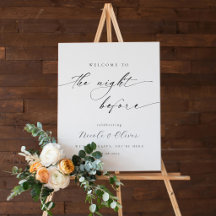 Elegant Night Before Rehearsal Dinner Welcome Sign