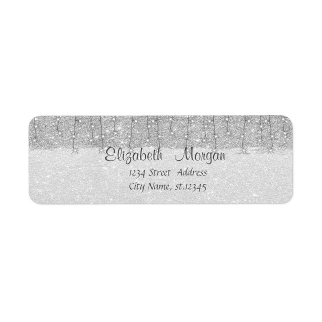 Élégant, Noël, Glitterie Argent (Devant)