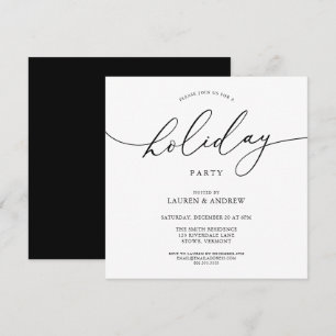 Elégant Noël Noir Fête Invitation