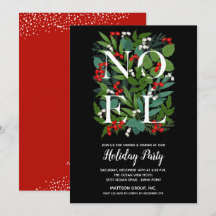 Elégant NOEL Vert Noël Invitations