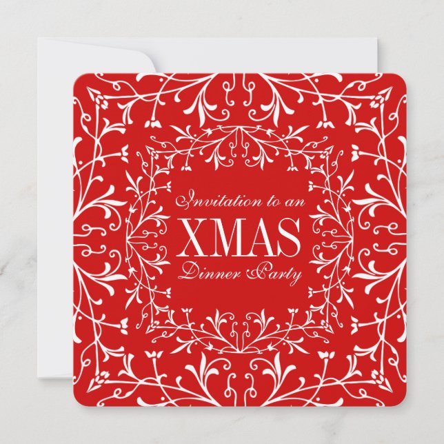 Élégant Noël XMAS Dîner Dance Invitations (Devant)