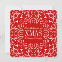 Élégant Noël XMAS Dîner Dance Invitations
