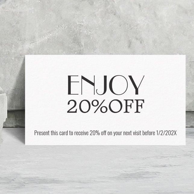 Elégant noir blanc Coupon beauté moderne (Créateur téléchargé)