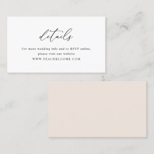 Elégant noir & blanc minimaliste carte de détails 