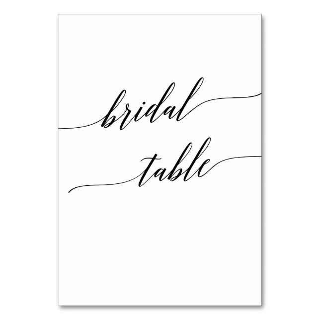 Élégant Noir Calligraphie nuptiale Numéro de table (Par défaut)