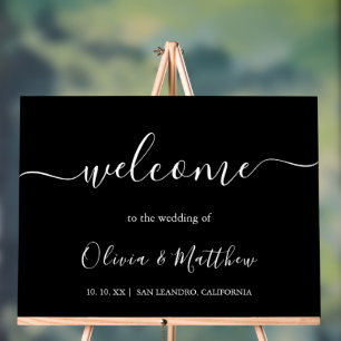 Élégant noir classique minimaliste Mariage