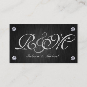 Elégant noir et argent avec Cartes RSVP Diamants