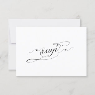 Elégant Noir et Blanc Calligraphie Mariage RSVP