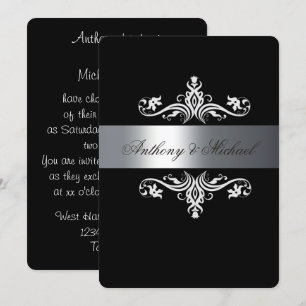 Elégant noir et blanc, Faire-part de mariage