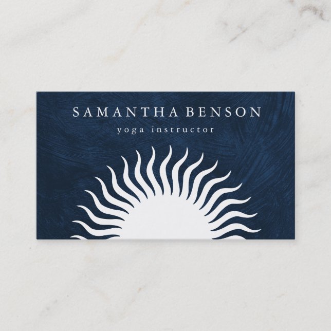 Élégant noir et blanc Logo Carte de visite Yoga (Devant)